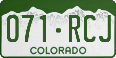 CO license plate 071RCJ