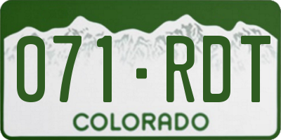 CO license plate 071RDT