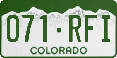 CO license plate 071RFI