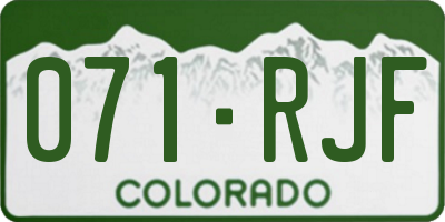 CO license plate 071RJF