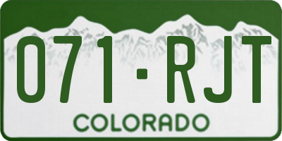 CO license plate 071RJT