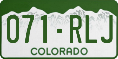 CO license plate 071RLJ