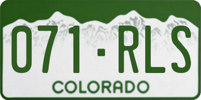 CO license plate 071RLS