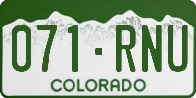 CO license plate 071RNU