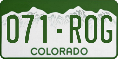 CO license plate 071ROG