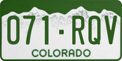 CO license plate 071RQV