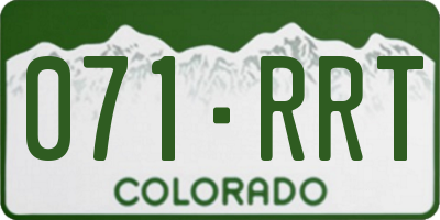 CO license plate 071RRT