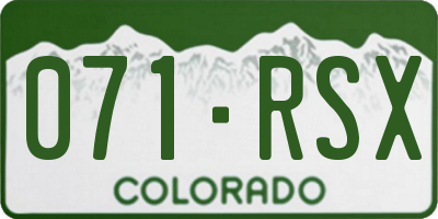 CO license plate 071RSX