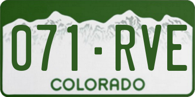 CO license plate 071RVE