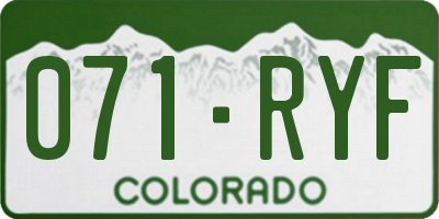 CO license plate 071RYF