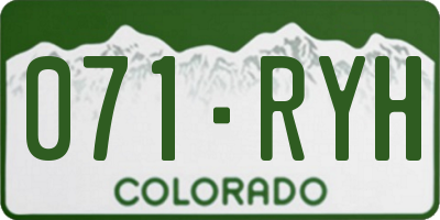 CO license plate 071RYH