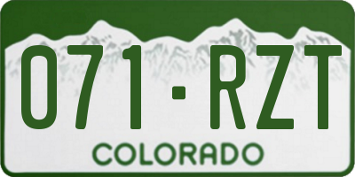 CO license plate 071RZT