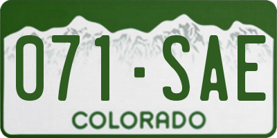 CO license plate 071SAE
