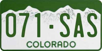 CO license plate 071SAS