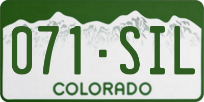 CO license plate 071SIL