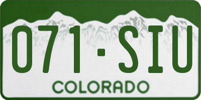 CO license plate 071SIU