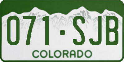 CO license plate 071SJB