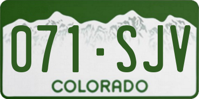 CO license plate 071SJV