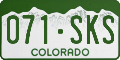 CO license plate 071SKS