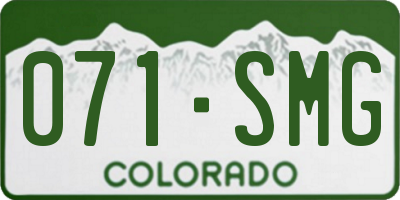 CO license plate 071SMG