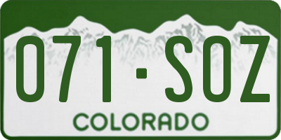 CO license plate 071SOZ