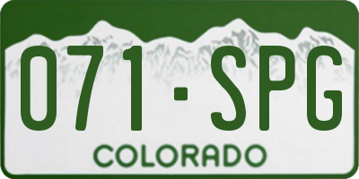 CO license plate 071SPG