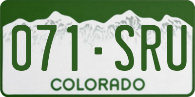 CO license plate 071SRU