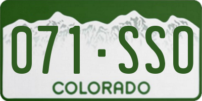 CO license plate 071SSO