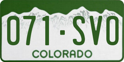 CO license plate 071SVO