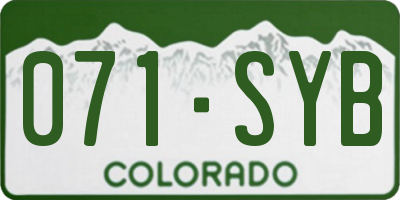 CO license plate 071SYB