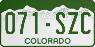 CO license plate 071SZC