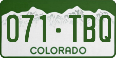CO license plate 071TBQ