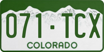 CO license plate 071TCX