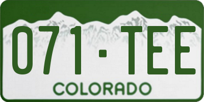 CO license plate 071TEE