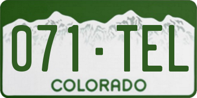CO license plate 071TEL