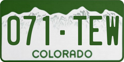 CO license plate 071TEW