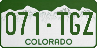 CO license plate 071TGZ