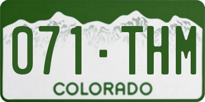 CO license plate 071THM