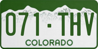 CO license plate 071THV