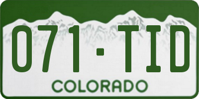CO license plate 071TID