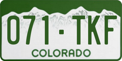 CO license plate 071TKF