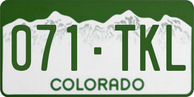 CO license plate 071TKL