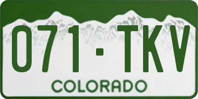 CO license plate 071TKV