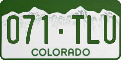CO license plate 071TLU