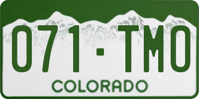 CO license plate 071TMO