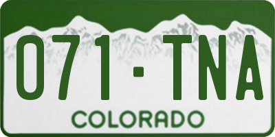 CO license plate 071TNA