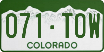 CO license plate 071TOW