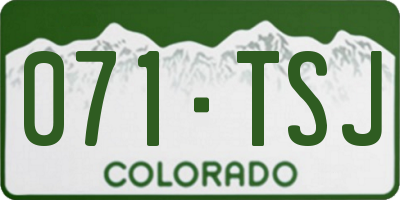 CO license plate 071TSJ