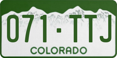 CO license plate 071TTJ