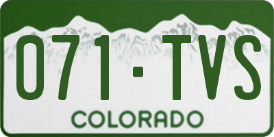 CO license plate 071TVS